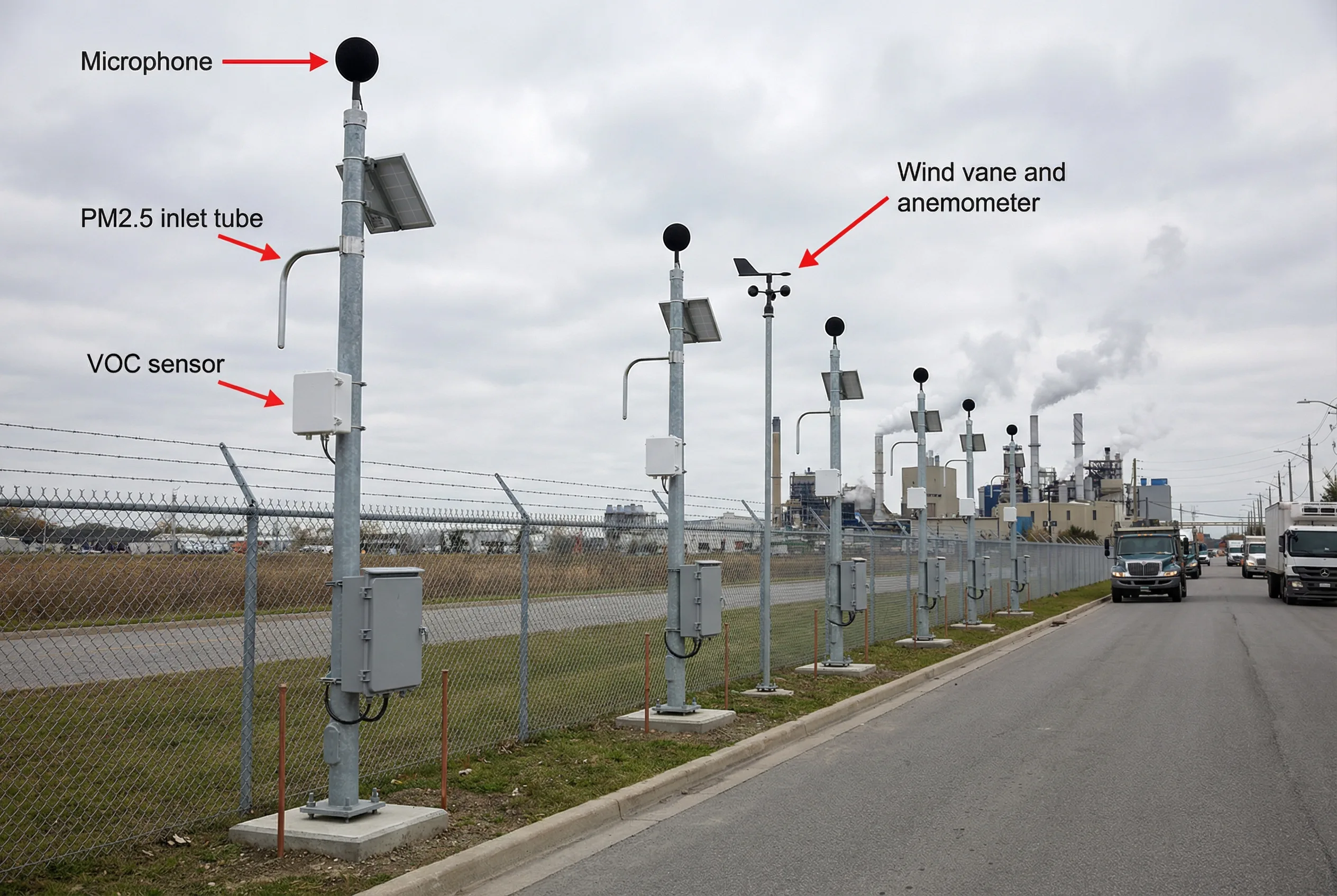 Industrial boundary compliance monitoring deployment