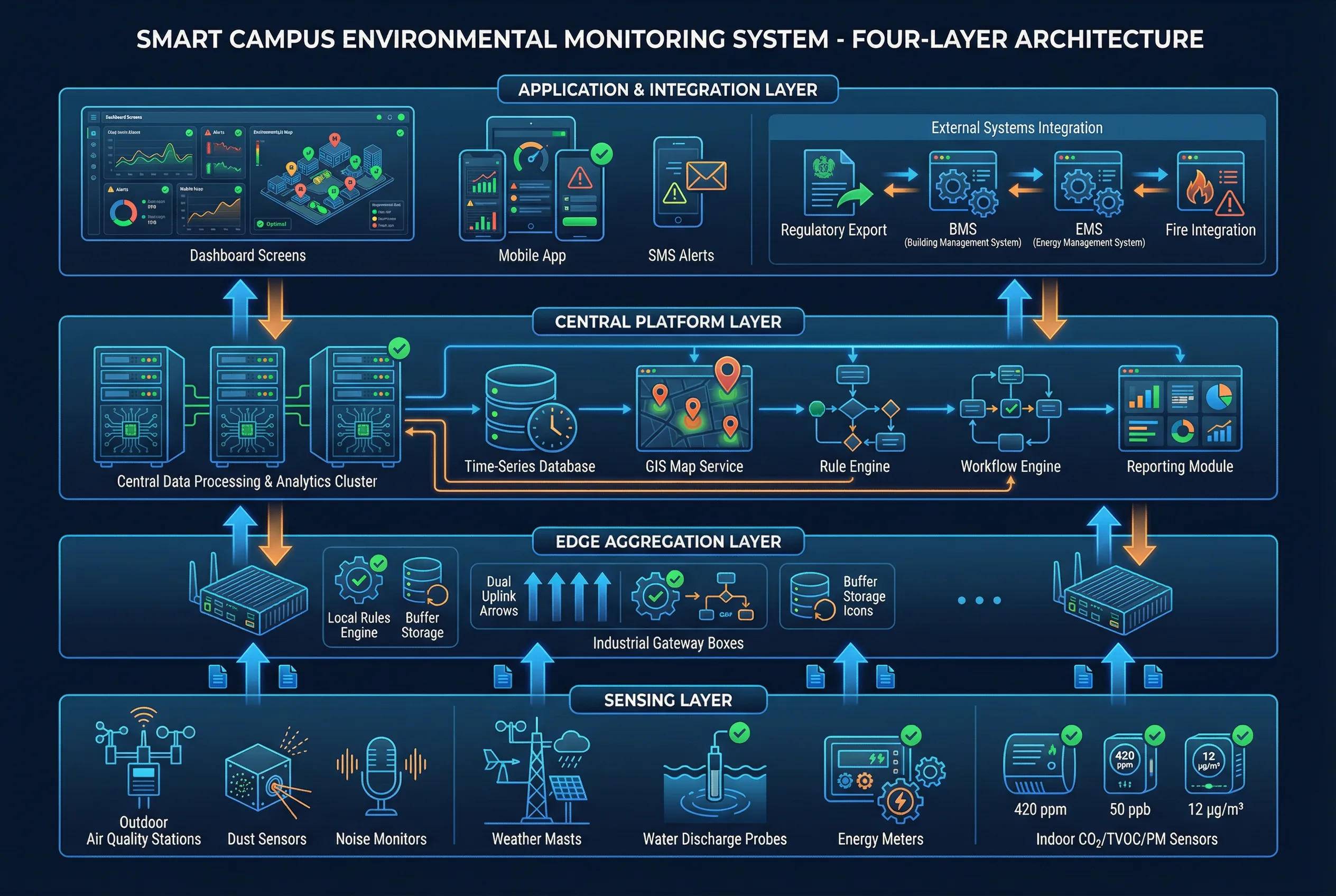 Smart Campus Environmental Monitoring System Architecture